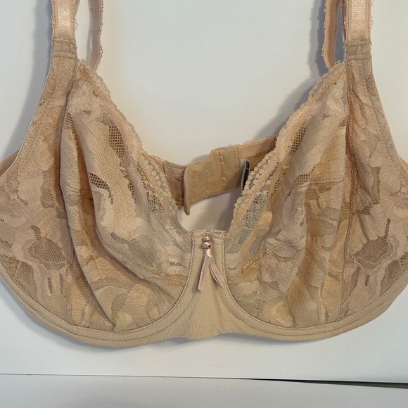Vittaraal 34DD Full Coverage Lace Trim Bra Beige Adjustable Straps Back Closure - Picture 2 of 10